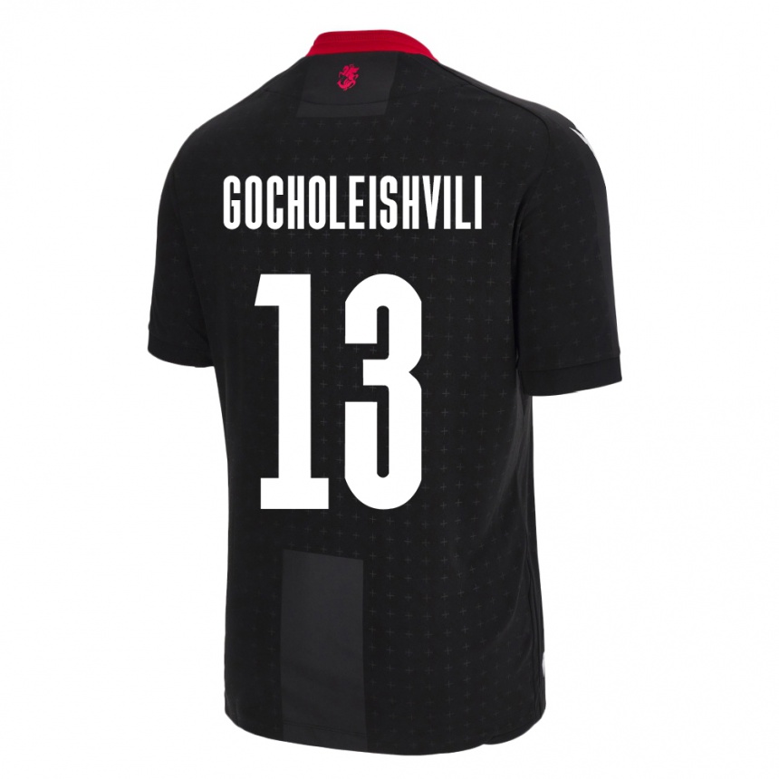 Niño Fútbol Camiseta Georgia Giorgi Gocholeishvili #13 Negro 2ª Equipación 24-26 Perú