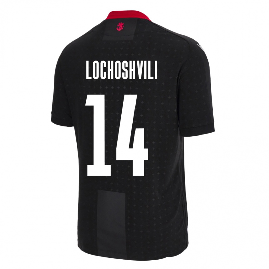 Niño Fútbol Camiseta Georgia Luka Lochoshvili #14 Negro 2ª Equipación 24-26 Perú