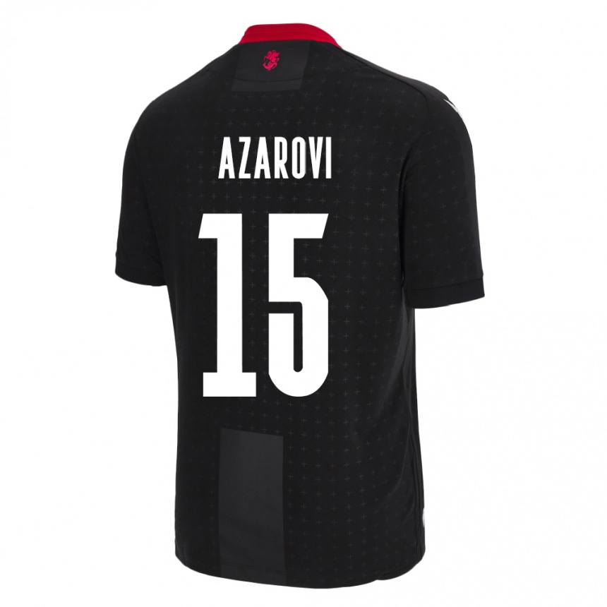 Niño Fútbol Camiseta Georgia Irakli Azarovi #15 Negro 2ª Equipación 24-26 Perú