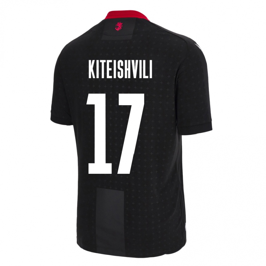 Niño Fútbol Camiseta Georgia Otar Kiteishvili #17 Negro 2ª Equipación 24-26 Perú