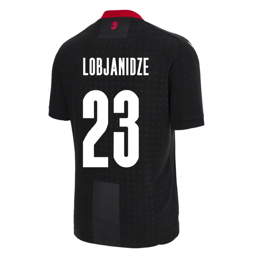 Niño Fútbol Camiseta Georgia Saba Lobjanidze #23 Negro 2ª Equipación 24-26 Perú