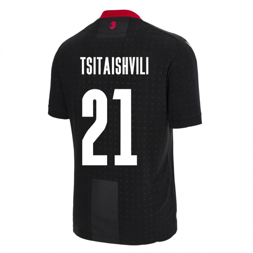 Niño Fútbol Camiseta Georgia Georgiy Tsitaishvili #21 Negro 2ª Equipación 24-26 Perú