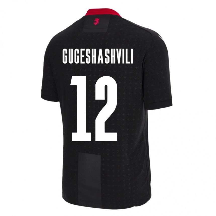 Niño Fútbol Camiseta Georgia Luka Gugeshashvili #12 Negro 2ª Equipación 24-26 Perú