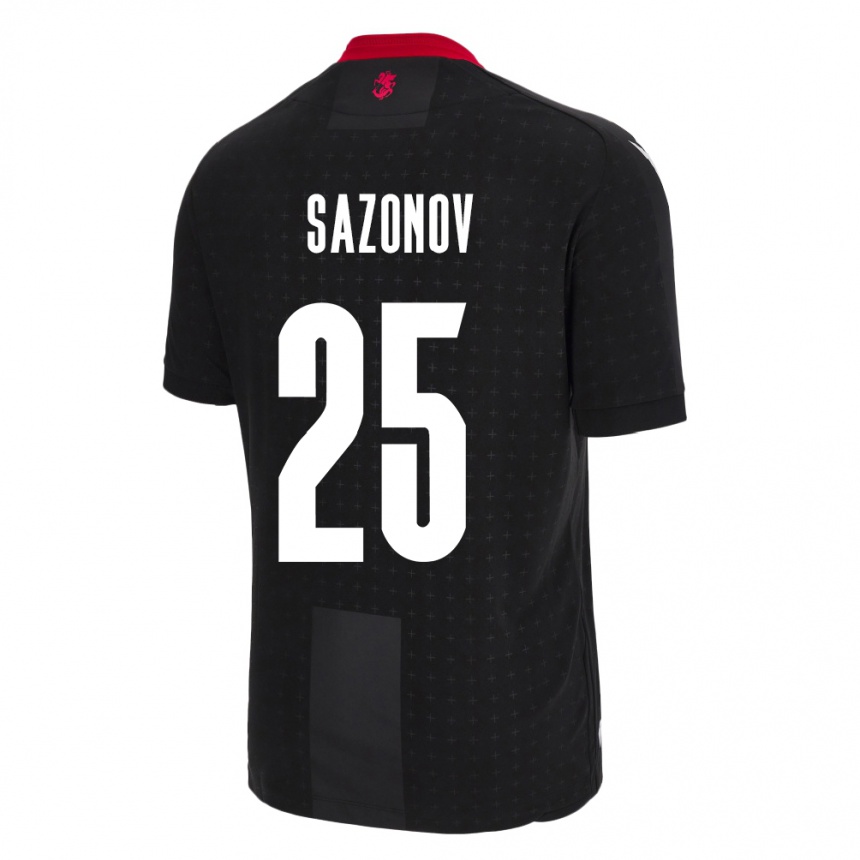 Niño Fútbol Camiseta Georgia Saba Sazonov #25 Negro 2ª Equipación 24-26 Perú