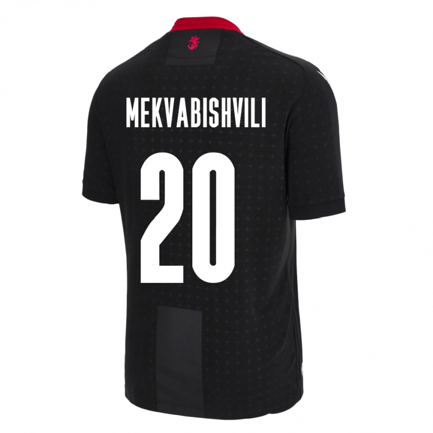 Niño Fútbol Camiseta Georgia Anzor Mekvabishvili #20 Negro 2ª Equipación 24-26 Perú