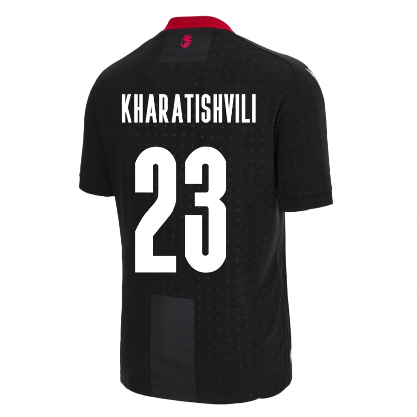 Niño Fútbol Camiseta Georgia Luka Kharatishvili #23 Negro 2ª Equipación 24-26 Perú