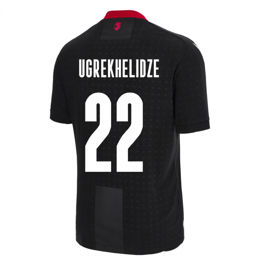 Niño Fútbol Camiseta Georgia Nikoloz Ugrekhelidze #22 Negro 2ª Equipación 24-26 Perú