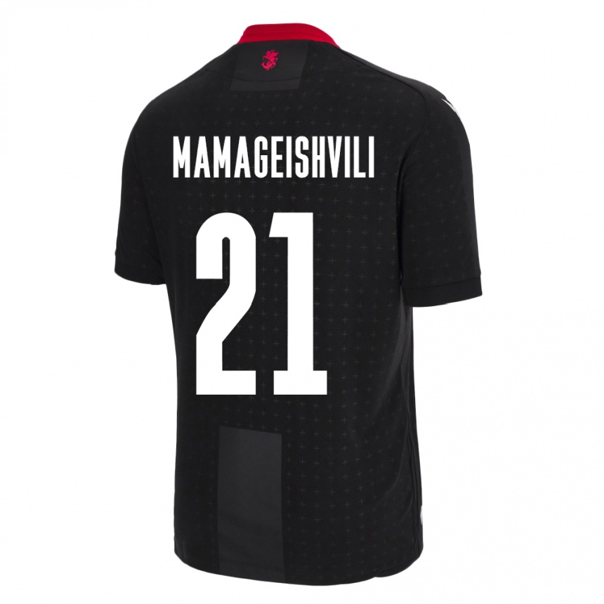 Niño Fútbol Camiseta Georgia Otar Mamageishvili #21 Negro 2ª Equipación 24-26 Perú