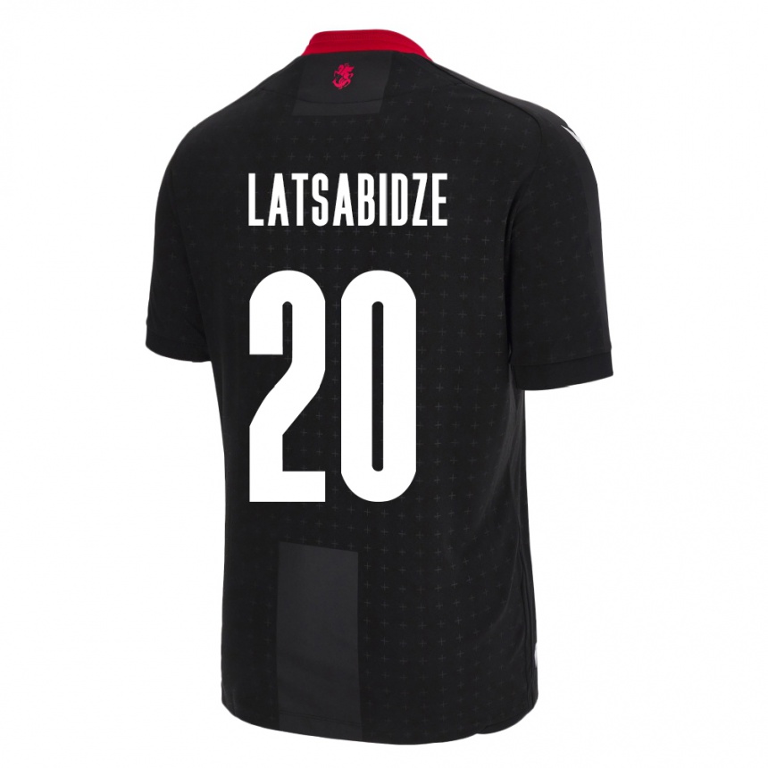 Niño Fútbol Camiseta Georgia Luka Latsabidze #20 Negro 2ª Equipación 24-26 Perú