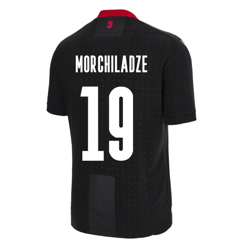 Niño Fútbol Camiseta Georgia Tornike Morchiladze #19 Negro 2ª Equipación 24-26 Perú