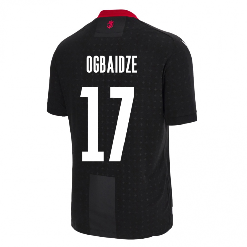 Niño Fútbol Camiseta Georgia Shalva Ogbaidze #17 Negro 2ª Equipación 24-26 Perú