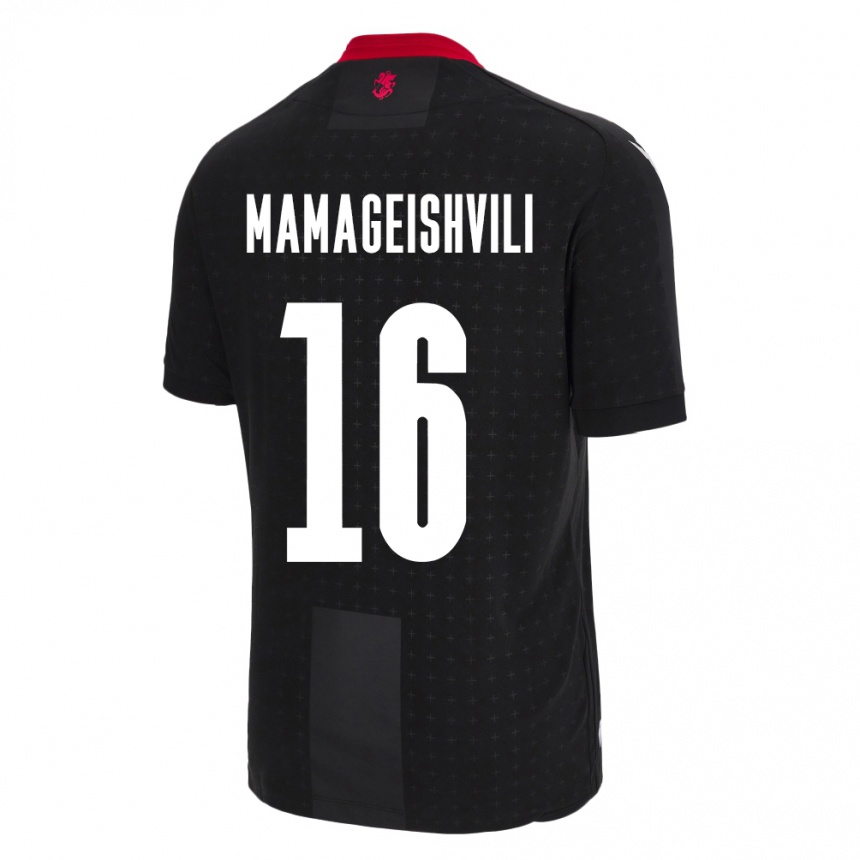 Niño Fútbol Camiseta Georgia Gizo Mamageishvili #16 Negro 2ª Equipación 24-26 Perú