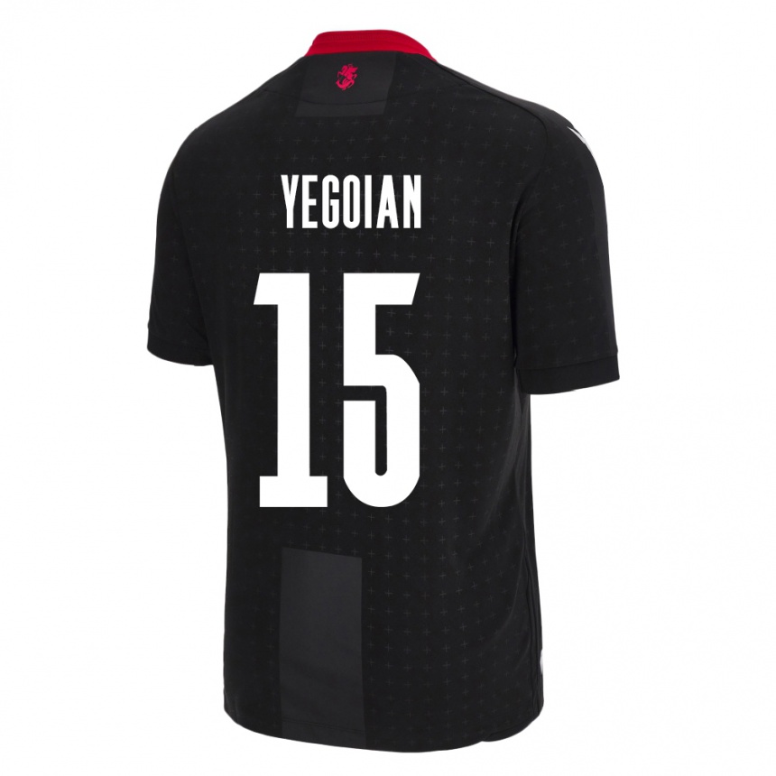 Niño Fútbol Camiseta Georgia Irakli Yegoian #15 Negro 2ª Equipación 24-26 Perú