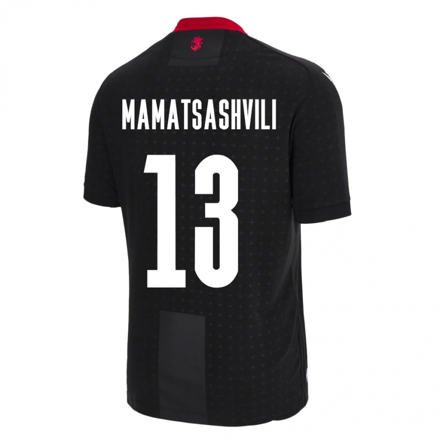 Niño Fútbol Camiseta Georgia Saba Mamatsashvili #13 Negro 2ª Equipación 24-26 Perú