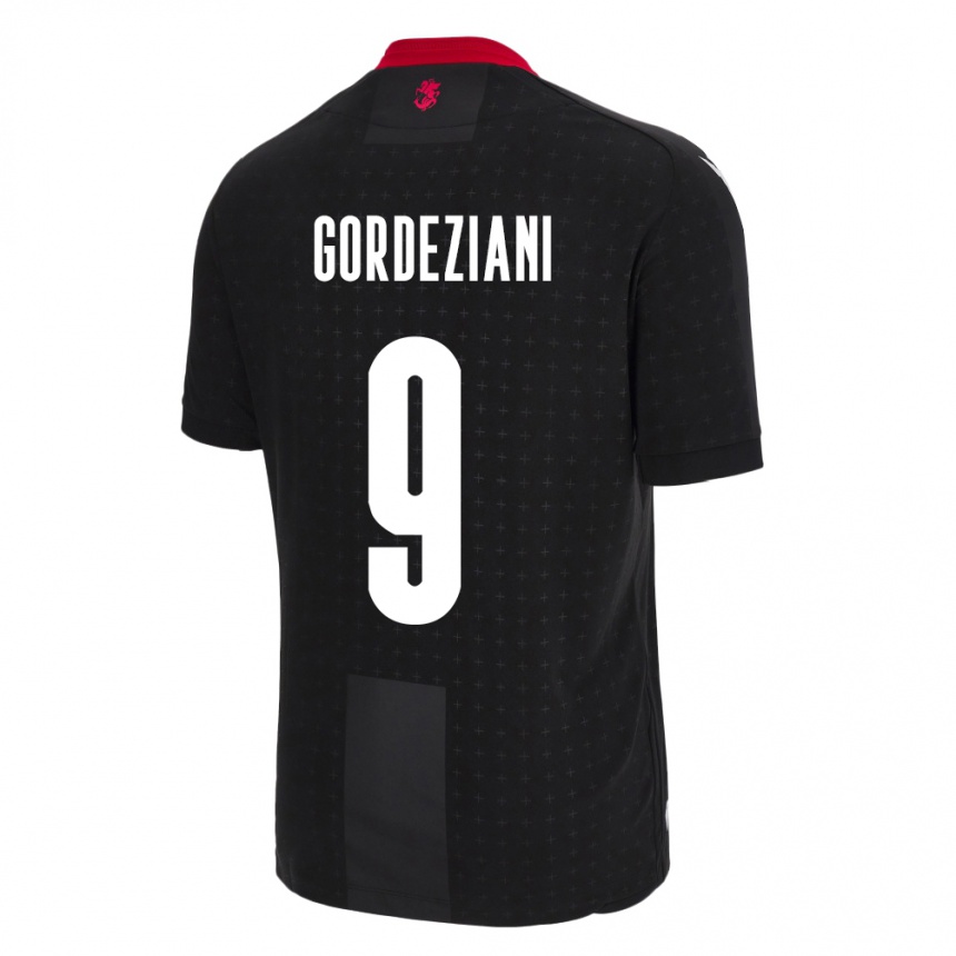 Niño Fútbol Camiseta Georgia Vasilios Gordeziani #9 Negro 2ª Equipación 24-26 Perú