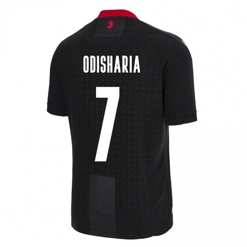 Niño Fútbol Camiseta Georgia Lasha Odisharia #7 Negro 2ª Equipación 24-26 Perú