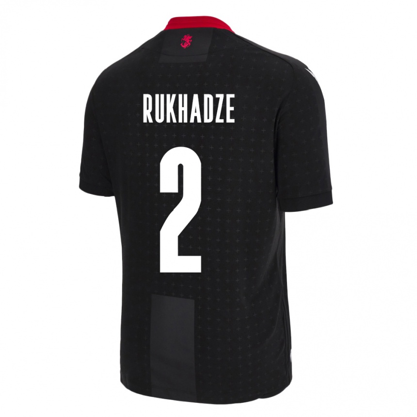 Niño Fútbol Camiseta Georgia Zurab Rukhadze #2 Negro 2ª Equipación 24-26 Perú