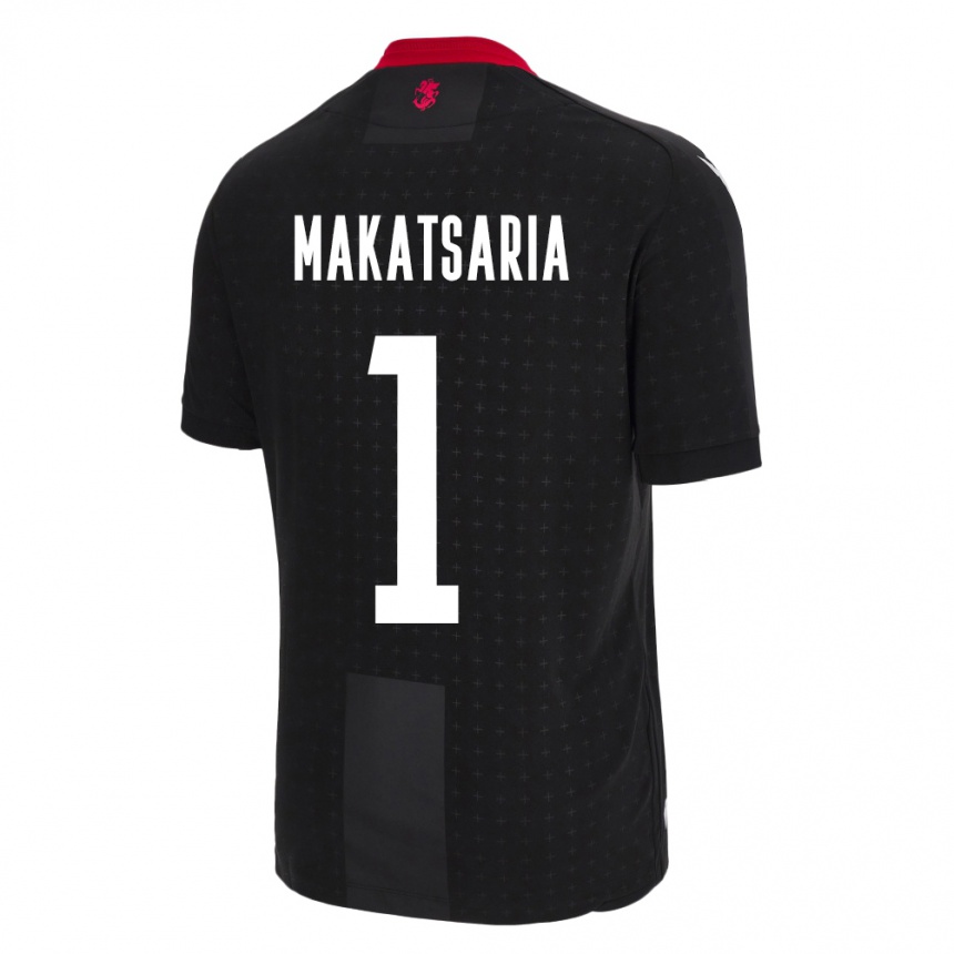 Niño Fútbol Camiseta Georgia Mikheil Makatsaria #1 Negro 2ª Equipación 24-26 Perú