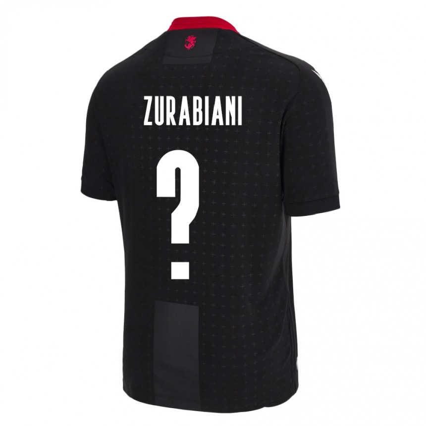 Niño Fútbol Camiseta Georgia Davit Zurabiani #0 Negro 2ª Equipación 24-26 Perú