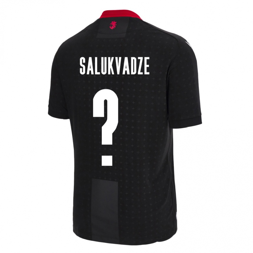 Niño Fútbol Camiseta Georgia Luka Salukvadze #0 Negro 2ª Equipación 24-26 Perú