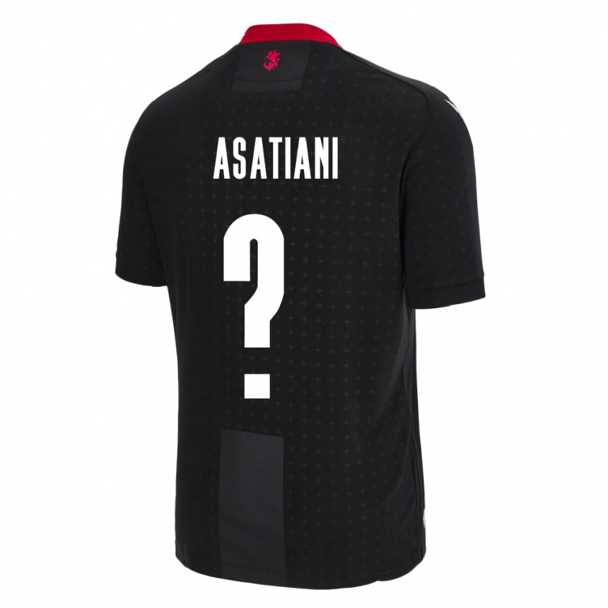 Niño Fútbol Camiseta Georgia Davit Asatiani #0 Negro 2ª Equipación 24-26 Perú