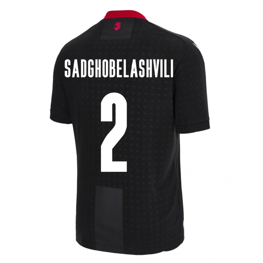 Niño Fútbol Camiseta Georgia Gela Sadghobelashvili #2 Negro 2ª Equipación 24-26 Perú