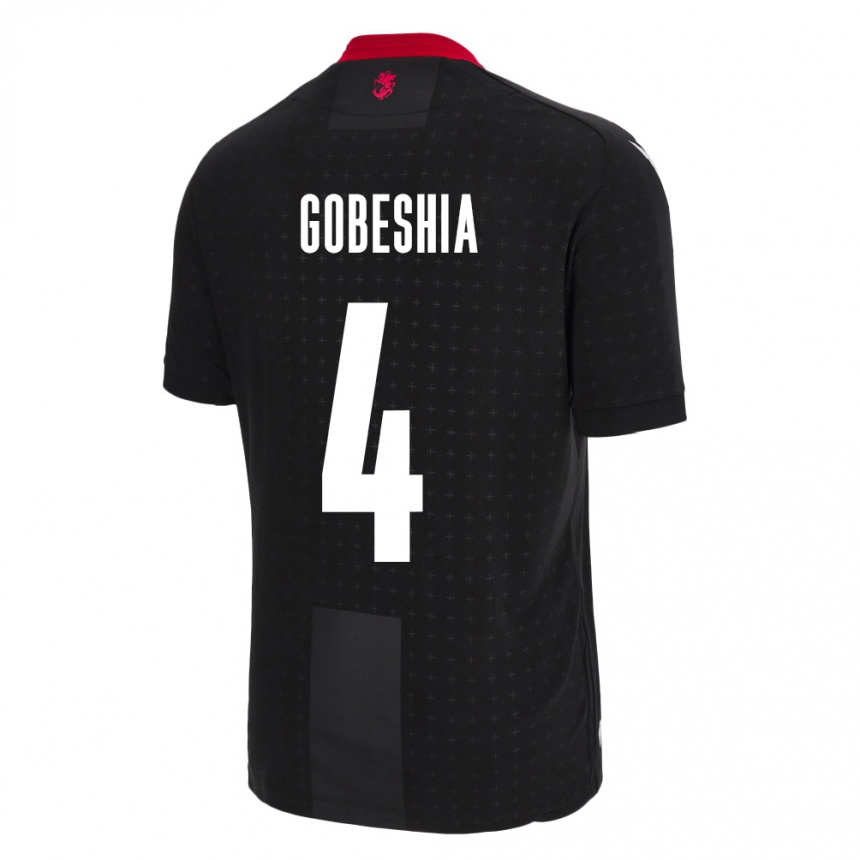 Niño Fútbol Camiseta Georgia Tengo Gobeshia #4 Negro 2ª Equipación 24-26 Perú