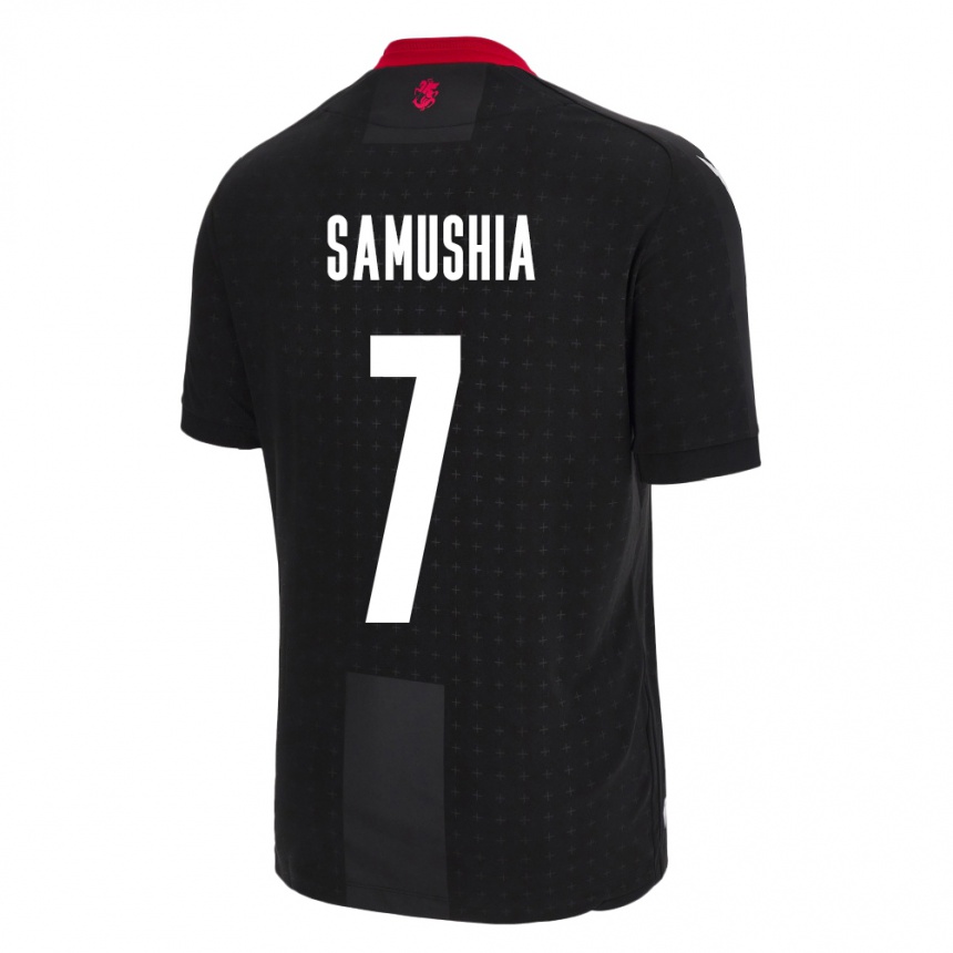 Niño Fútbol Camiseta Georgia Saba Samushia #7 Negro 2ª Equipación 24-26 Perú