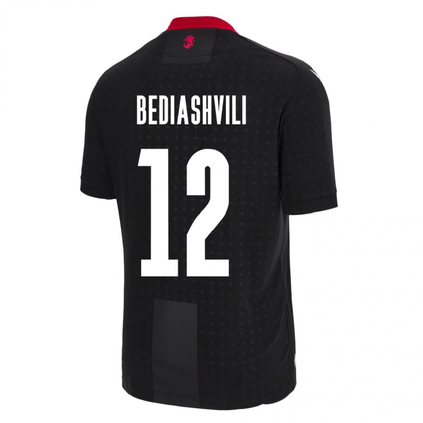 Niño Fútbol Camiseta Georgia Giorgi Bediashvili #12 Negro 2ª Equipación 24-26 Perú