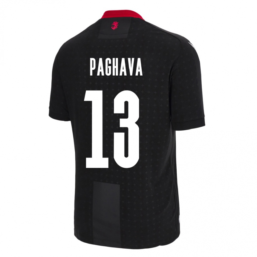 Niño Fútbol Camiseta Georgia Davit Paghava #13 Negro 2ª Equipación 24-26 Perú