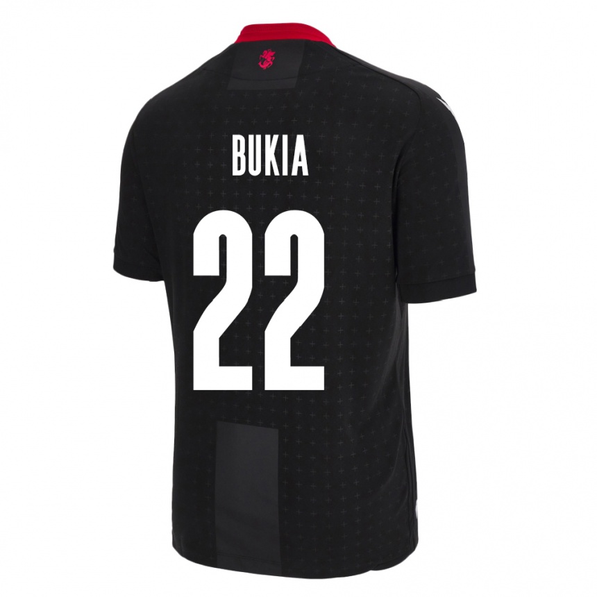 Niño Fútbol Camiseta Georgia Davit Bukia #22 Negro 2ª Equipación 24-26 Perú