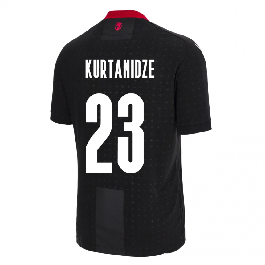 Niño Fútbol Camiseta Georgia Revaz Kurtanidze #23 Negro 2ª Equipación 24-26 Perú