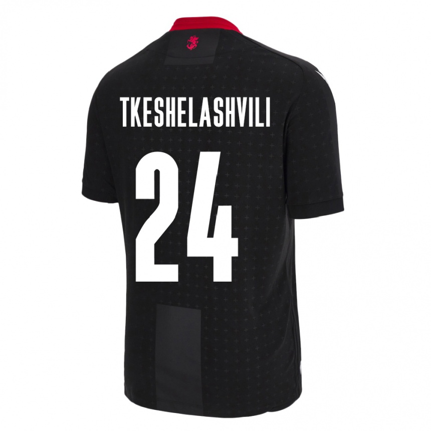 Niño Fútbol Camiseta Georgia Amiran Tkeshelashvili #24 Negro 2ª Equipación 24-26 Perú