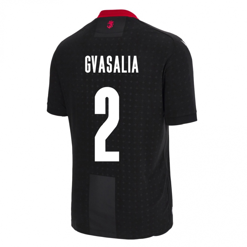 Niño Fútbol Camiseta Georgia Giorgi Gvasalia #2 Negro 2ª Equipación 24-26 Perú