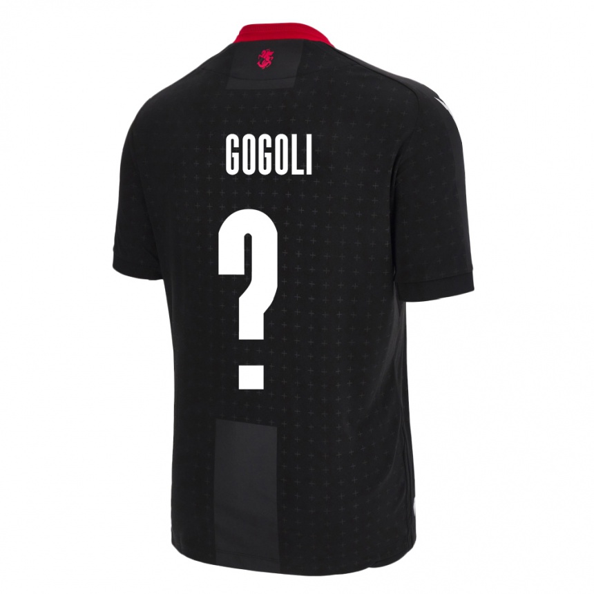 Niño Fútbol Camiseta Georgia Dachi Gogoli #0 Negro 2ª Equipación 24-26 Perú