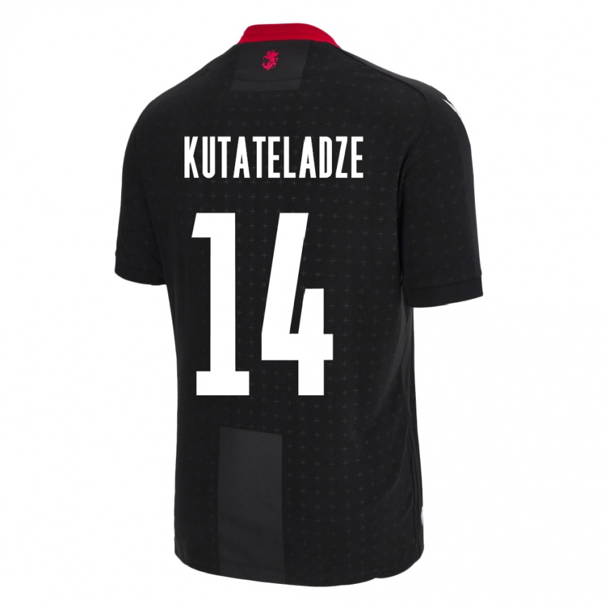 Niño Fútbol Camiseta Georgia Alexandre Kutateladze #14 Negro 2ª Equipación 24-26 Perú