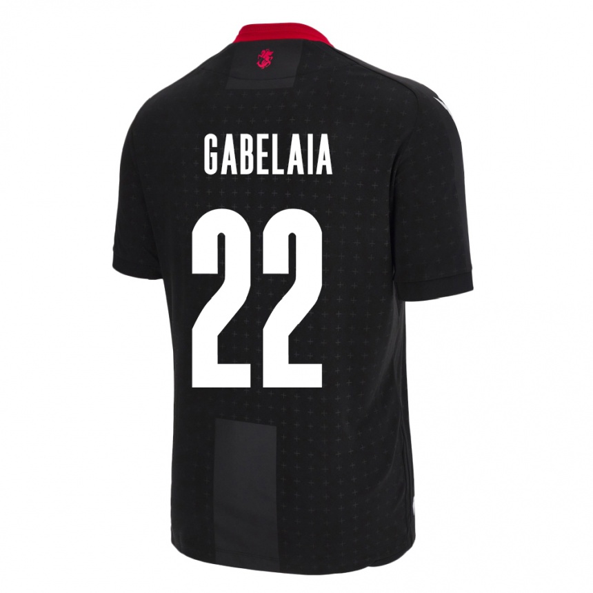 Niño Fútbol Camiseta Georgia Svetalna Gabelaia #22 Negro 2ª Equipación 24-26 Perú