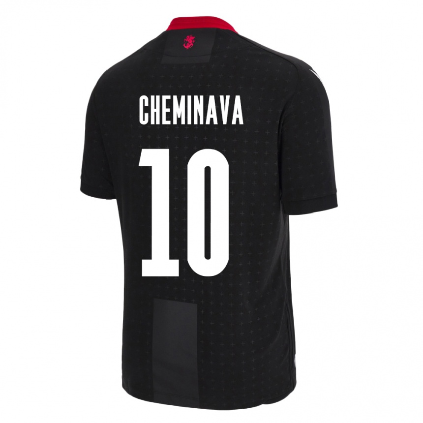 Niño Fútbol Camiseta Georgia Ana Cheminava #10 Negro 2ª Equipación 24-26 Perú