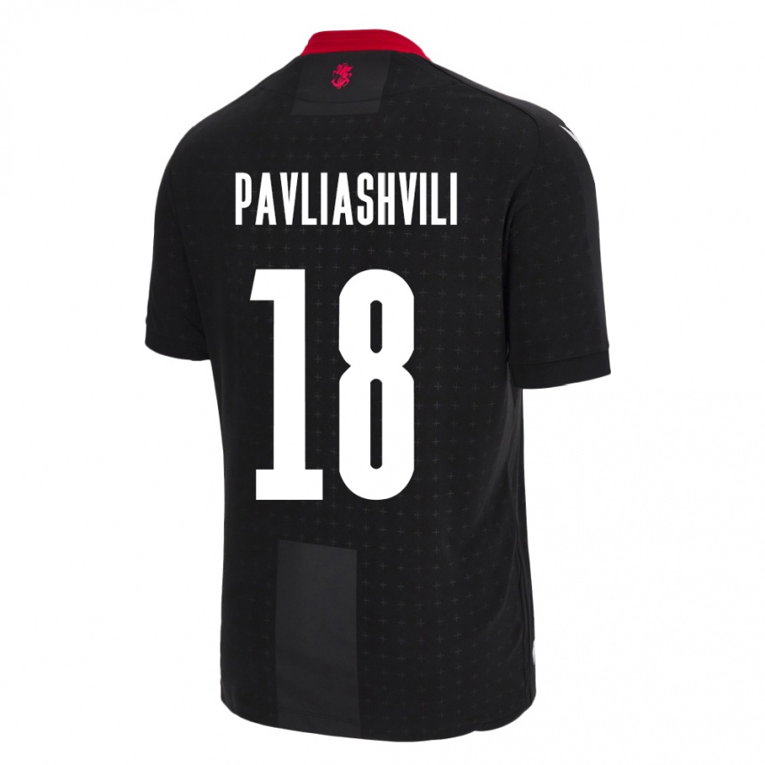 Niño Fútbol Camiseta Georgia Ana Pavliashvili #18 Negro 2ª Equipación 24-26 Perú