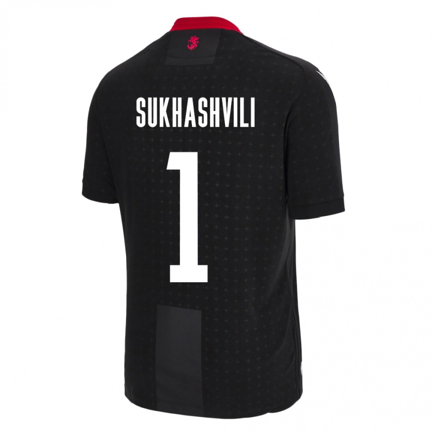 Niño Fútbol Camiseta Georgia Teona Sukhashvili #1 Negro 2ª Equipación 24-26 Perú