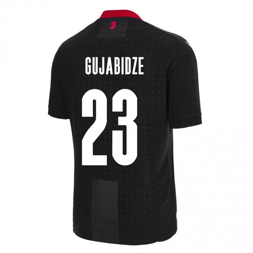 Niño Fútbol Camiseta Georgia Nino Gujabidze #23 Negro 2ª Equipación 24-26 Perú