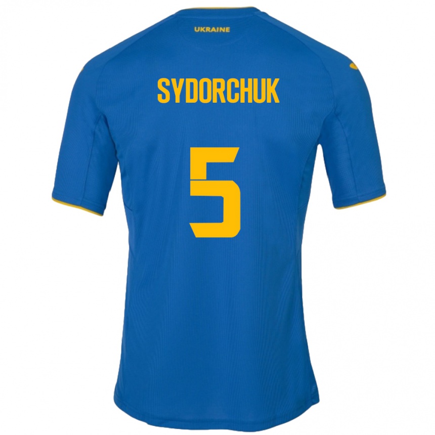 Niño Fútbol Camiseta Ucrania Sergiy Sydorchuk #5 Azul 2ª Equipación 24-26 Perú