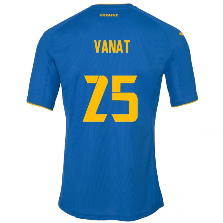 Niño Fútbol Camiseta Ucrania Vladyslav Vanat #25 Azul 2ª Equipación 24-26 Perú