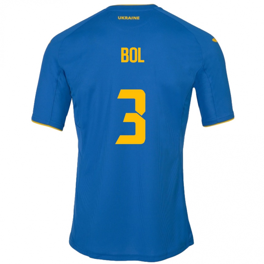 Niño Fútbol Camiseta Ucrania Anton Bol #3 Azul 2ª Equipación 24-26 Perú