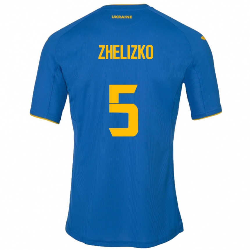 Niño Fútbol Camiseta Ucrania Ivan Zhelizko #5 Azul 2ª Equipación 24-26 Perú