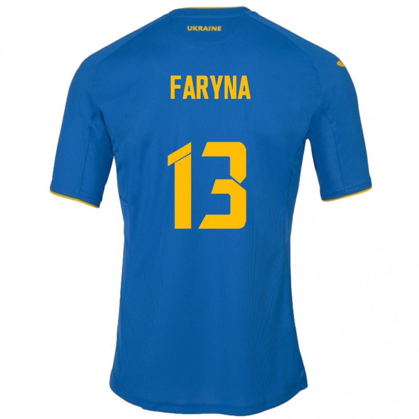 Niño Fútbol Camiseta Ucrania Maryan Faryna #13 Azul 2ª Equipación 24-26 Perú