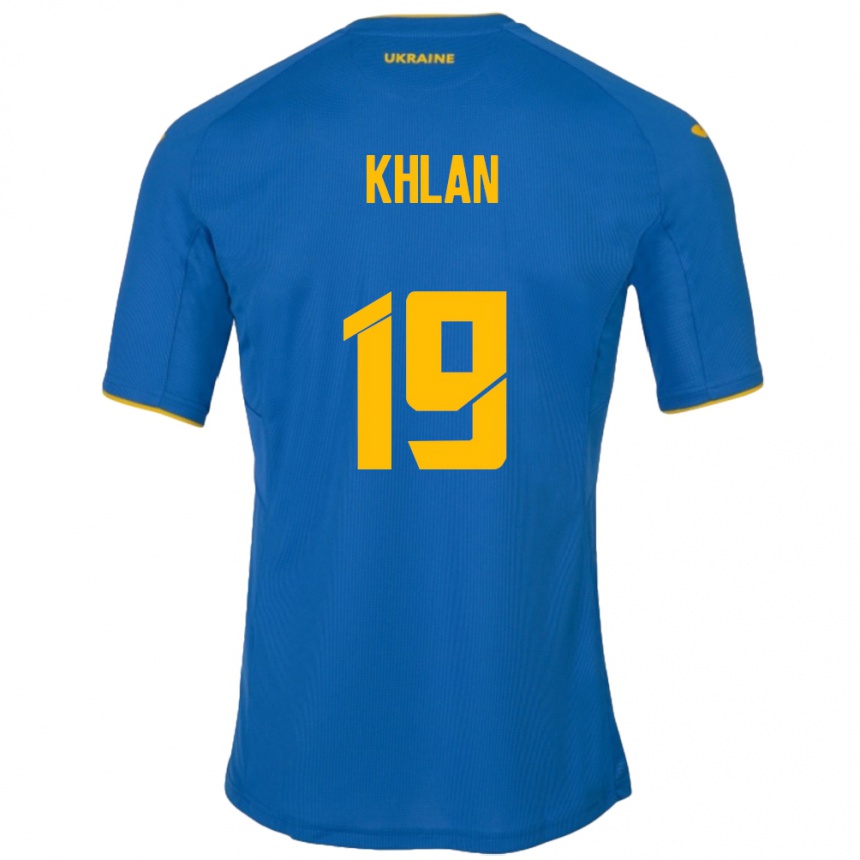 Niño Fútbol Camiseta Ucrania Maksym Khlan #19 Azul 2ª Equipación 24-26 Perú