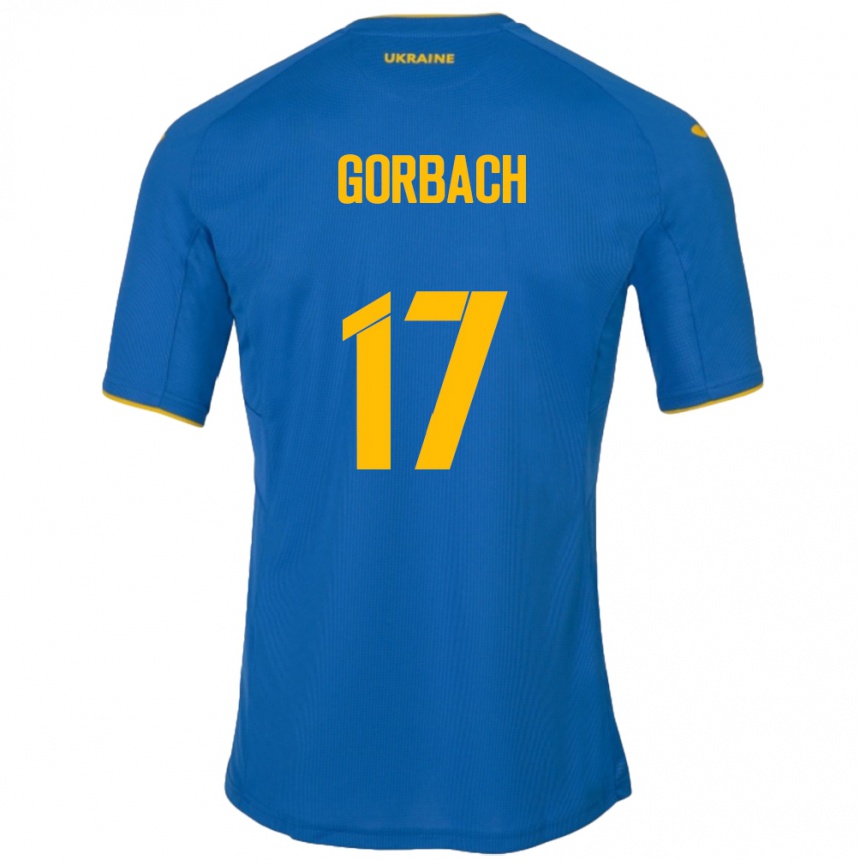 Niño Fútbol Camiseta Ucrania Igor Gorbach #17 Azul 2ª Equipación 24-26 Perú