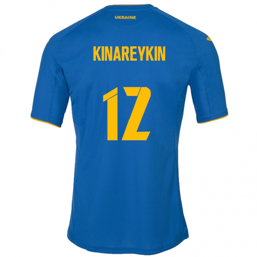 Niño Fútbol Camiseta Ucrania Yakiv Kinareykin #12 Azul 2ª Equipación 24-26 Perú