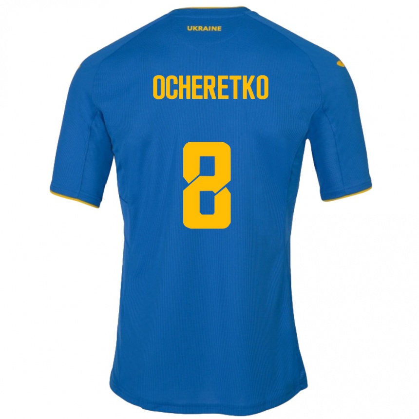 Niño Fútbol Camiseta Ucrania Oleg Ocheretko #8 Azul 2ª Equipación 24-26 Perú